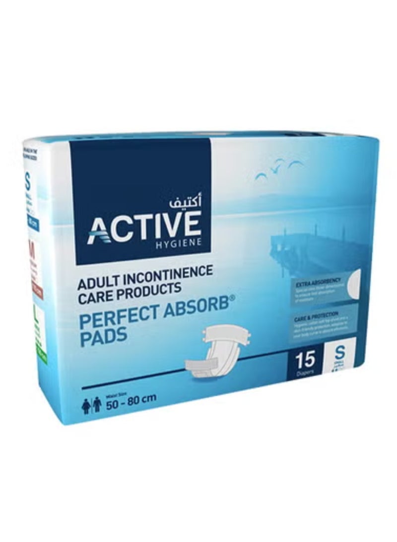 Adult Diapers Small 15 Pieces, Waist Size 50-80 cm